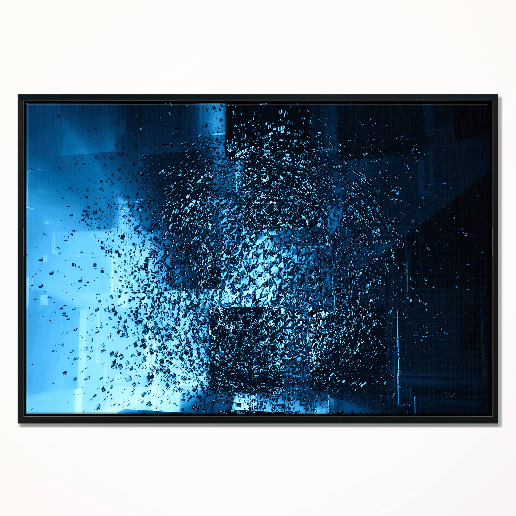 Designart - Fractal 3D Blue Paint Splash
